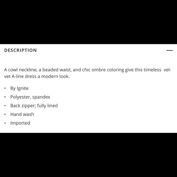 Ignite Velvet Ombre A Line Cowlneck Dress with Beading. Size 6. NWT - Picture 12 of 15